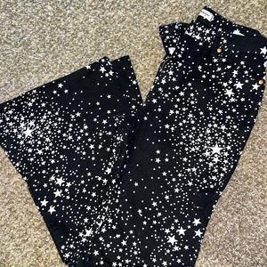 Star Print Wide Leg Wranglers